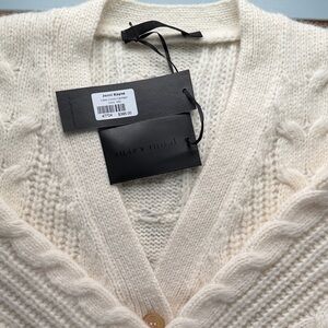 Jenni Kayne Cream Cable V-Neck Cardigan